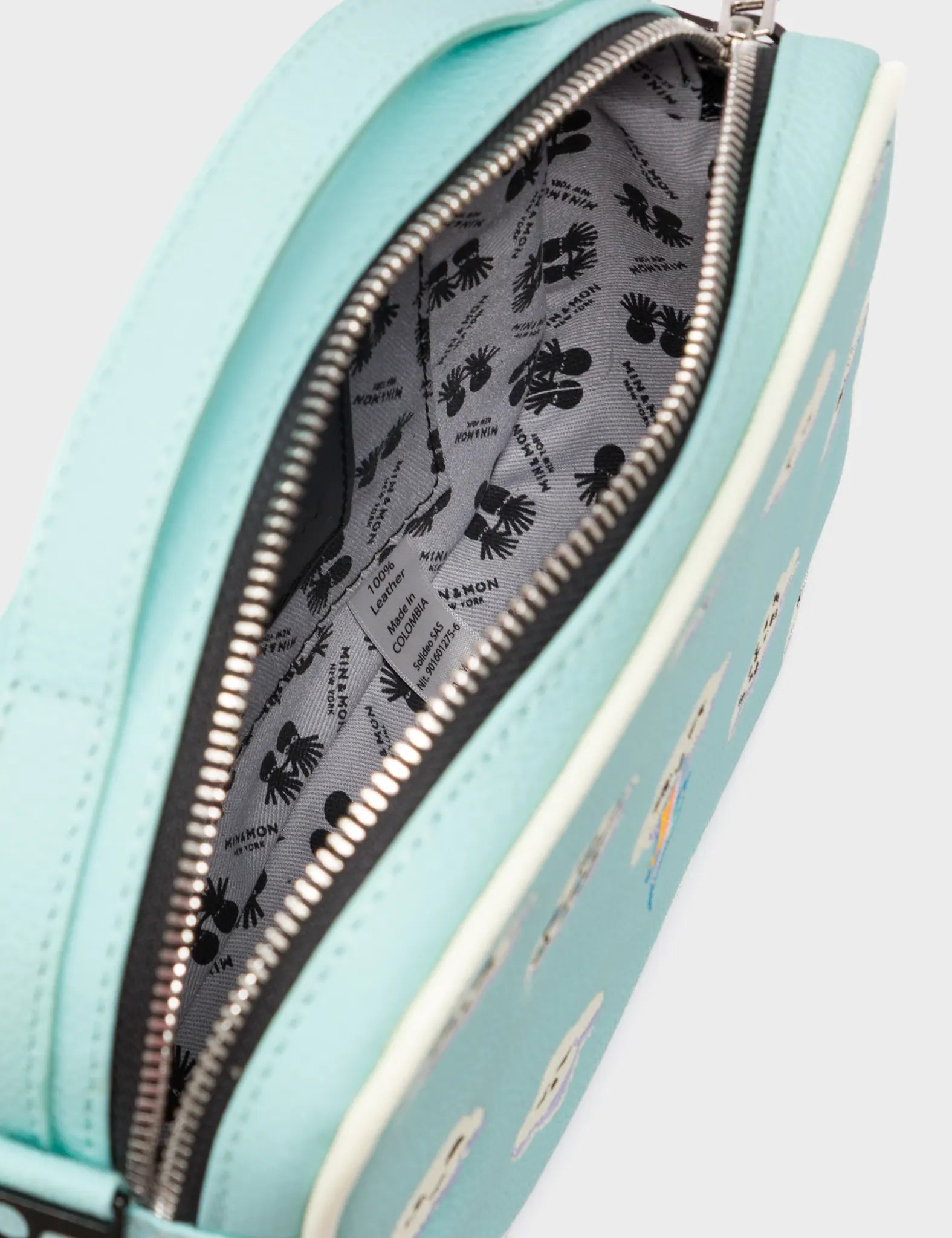 Verto Water Ballet Blue Leather Crossbody Bag - Happy Clouds Design - Stylish & Durable for Women - Perfect for Travel, Shopping & Everyday Use