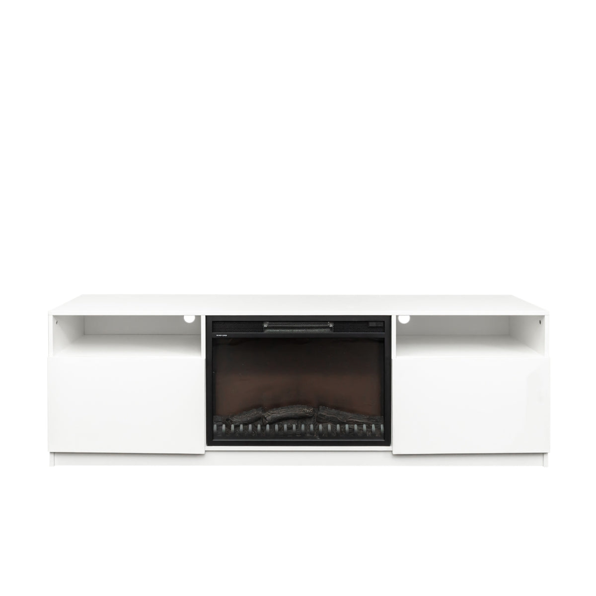 Amari Electric Fireplace TV Stand - 60 Inch Modern Entertainment Center with Heater, Storage Shelves - Perfect for Living Room, Bedroom & Home Theater Setup