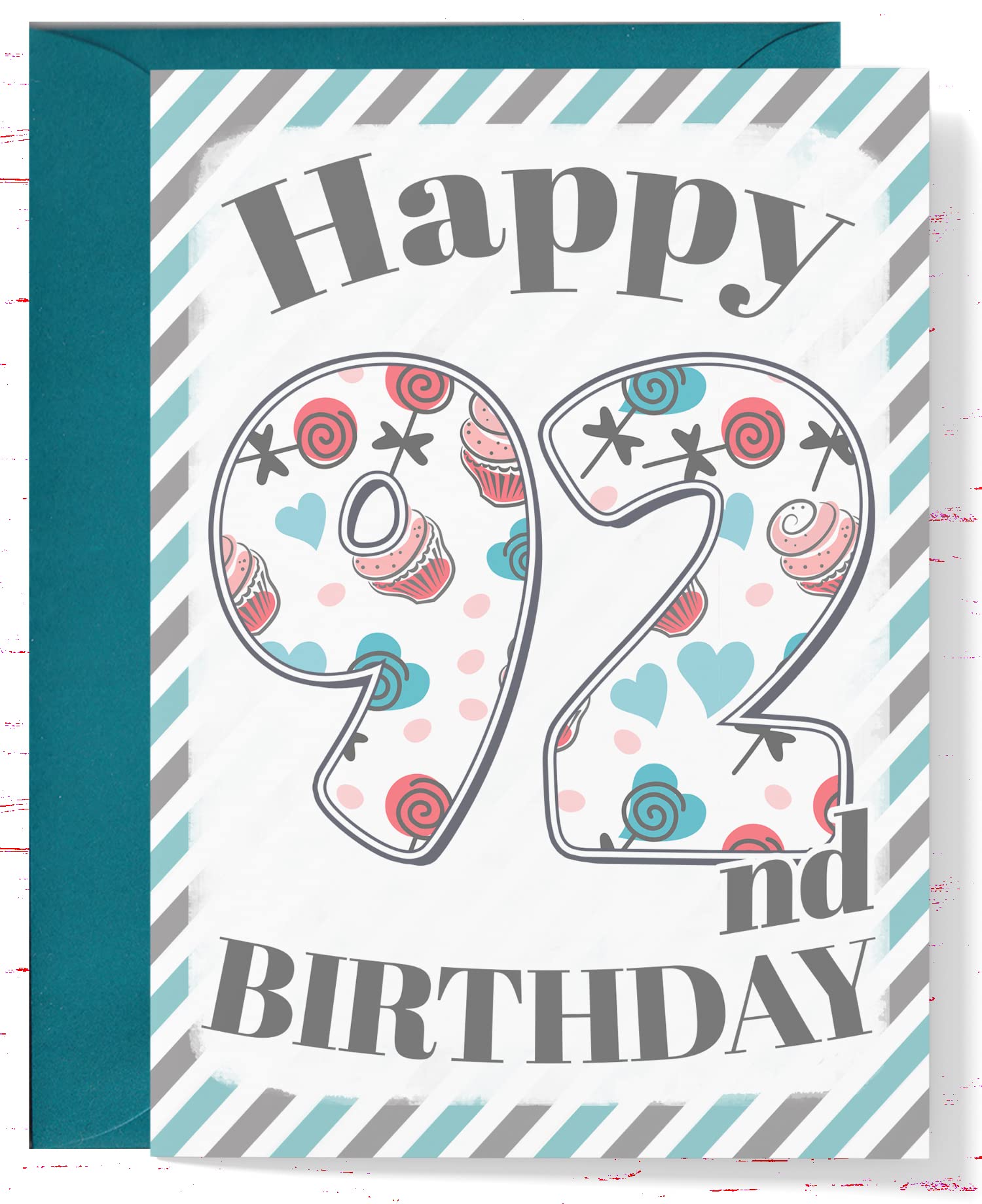 92nd Birthday Card for Him or Her - Perfect for Grandparents & Seniors