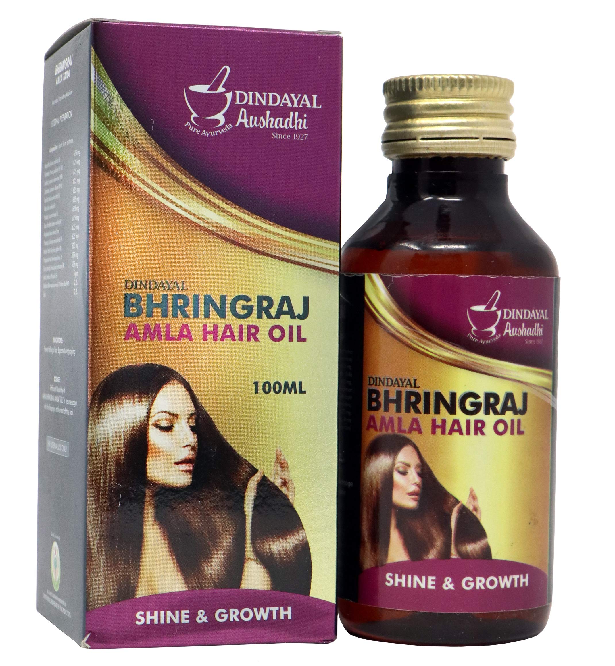 Dindayal Bhringraj Amla Hair Oil 100ml - Natural Ayurvedic Hair Growth Treatment for Dry, Damaged Hair & Scalp Care - Promotes Thicker, Stronger Hair - Perfect for Daily Use & Hair Massage