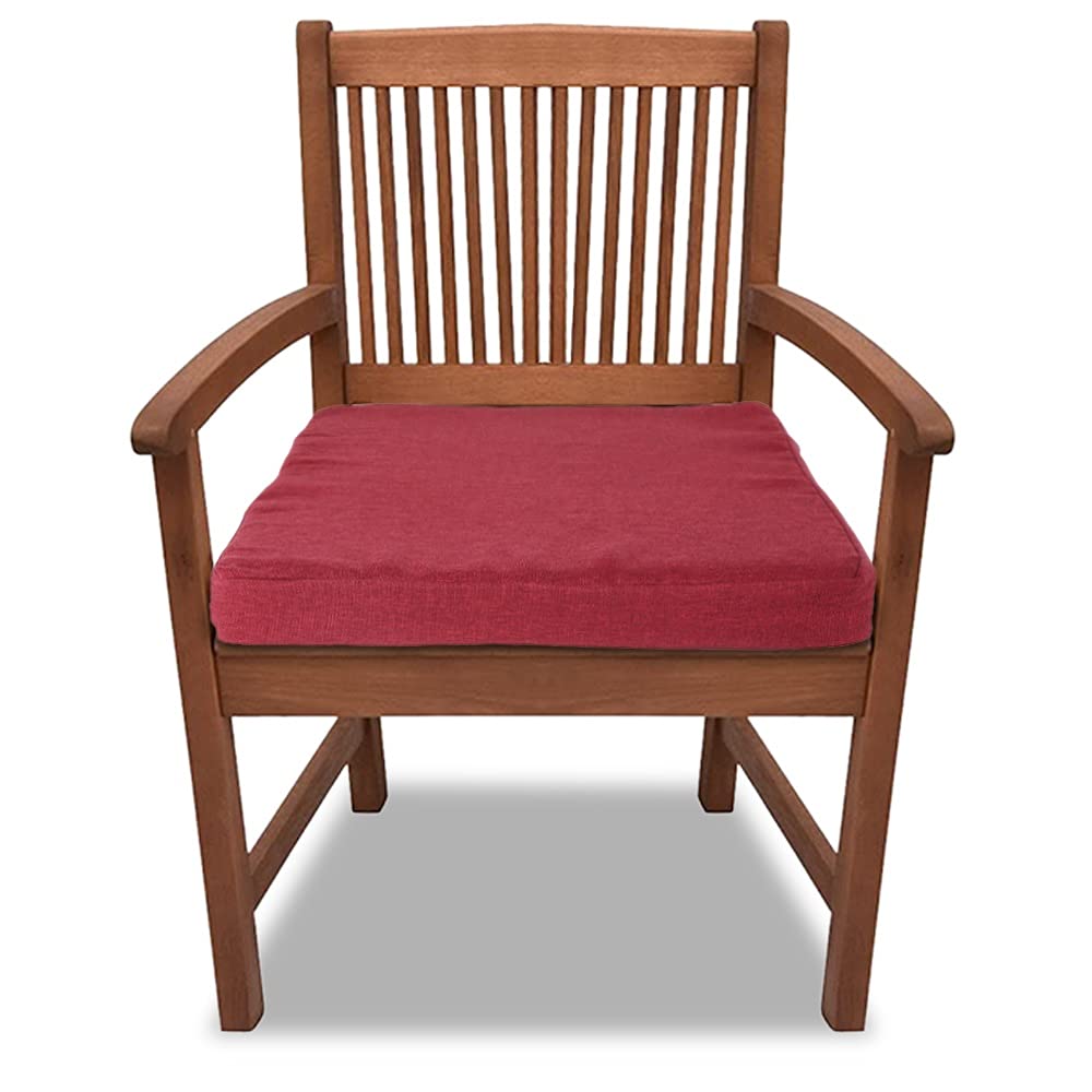 16x16 Inch Waterproof Thickened Chair Seat Cushion - Indoor Outdoor Use for Dining, Kitchen, Office, Car, Patio & Garden Furniture - Wine Red (Cushion Only, Chair Not Included) - Perfect for Home Decor, Back Support & Comfortable Seating