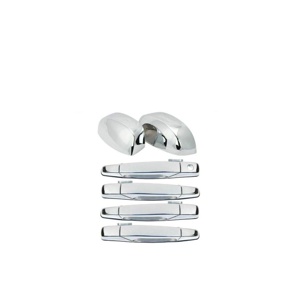 Nimeinifa Chrome Outside Door Handles with Mirror Caps Trim - Replacement Upgrade Compatible with Pickup BDA65719 | Durable Exterior Accessories for Truck & SUV Customization