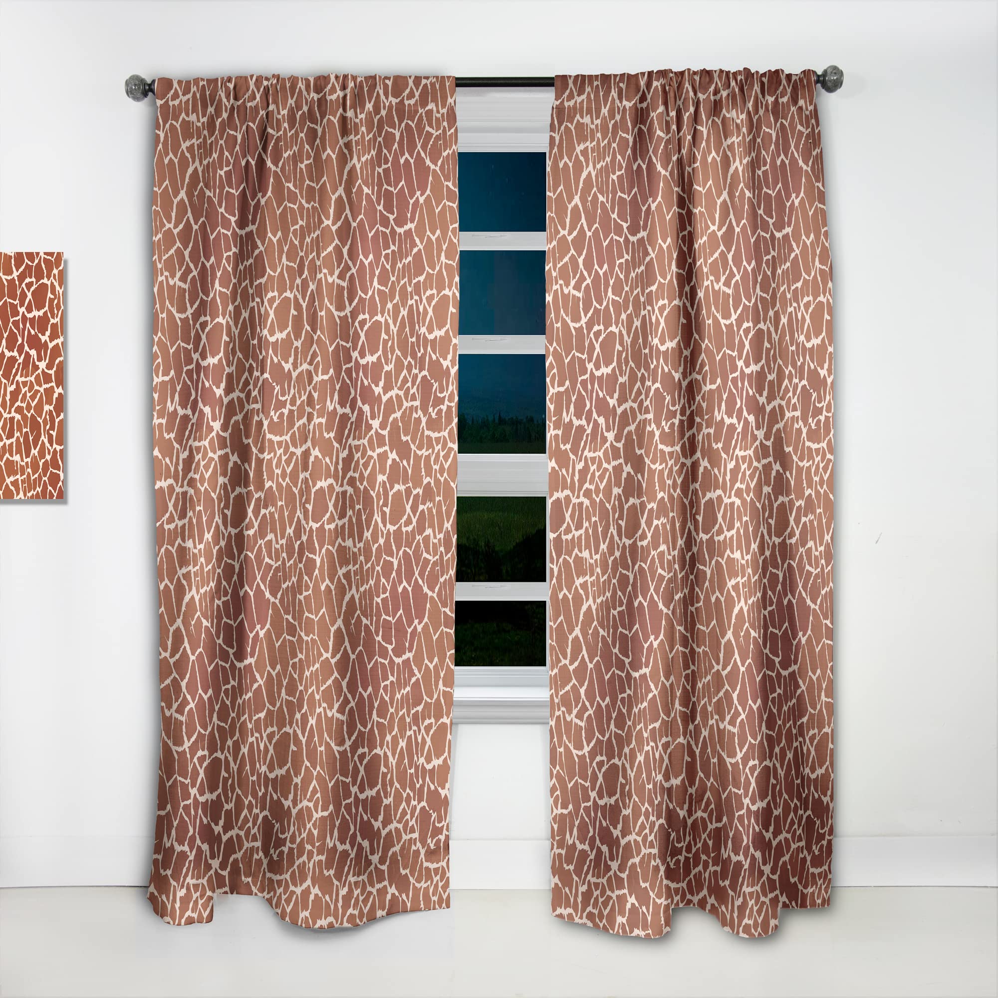 DesignQ Leopard Print Safari Thermal Insulated Curtains - Single Panel 52x108 - Blackout Drapes for Bedroom & Living Room | Perfect for Jungle Theme Decor & Energy Efficiency