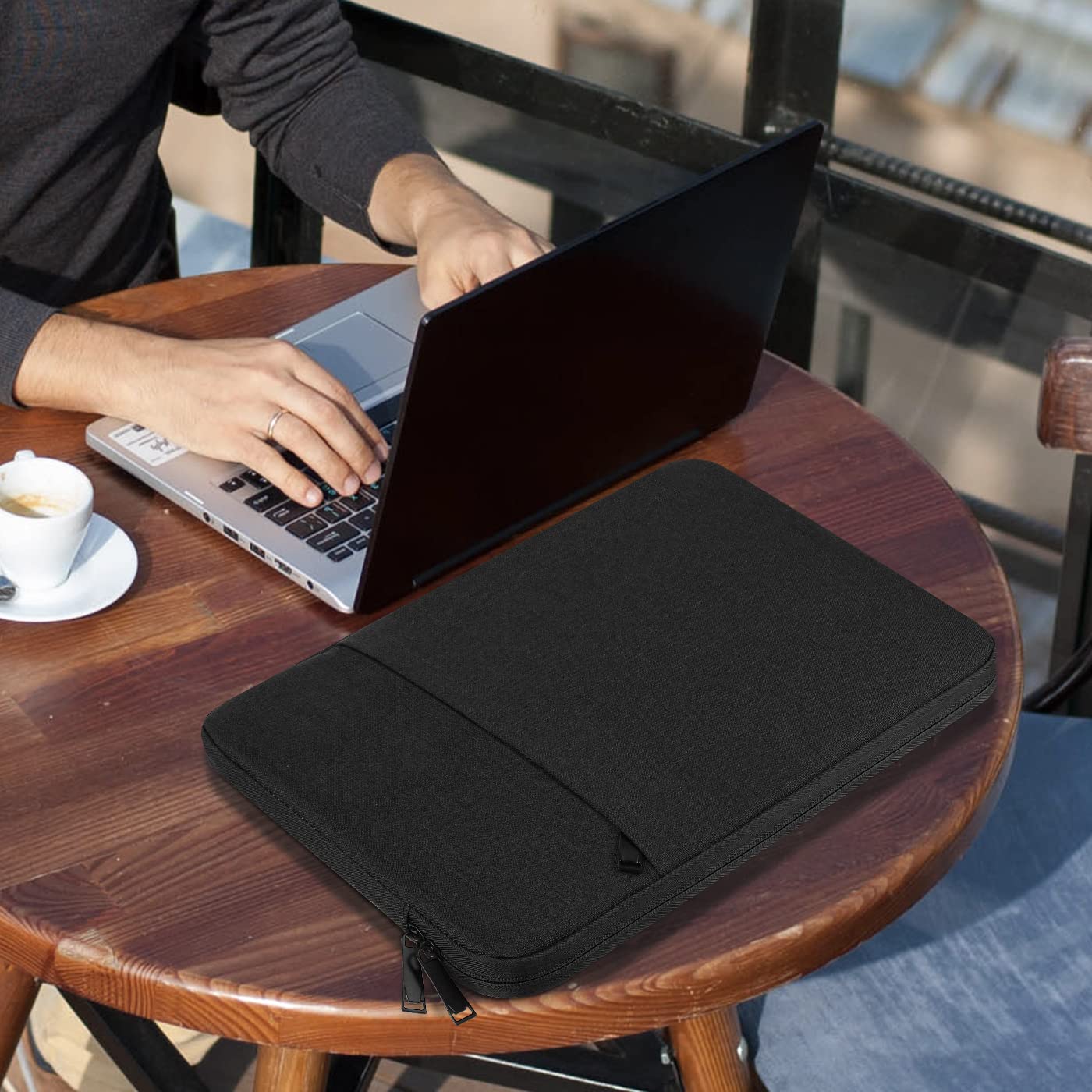 Chelory 13-14 Inch Laptop Sleeve for MacBook Air/Pro, Notebook & Tablet Protective Case - Shockproof & Water-Resistant Black Carrying Bag for Work, School & Travel