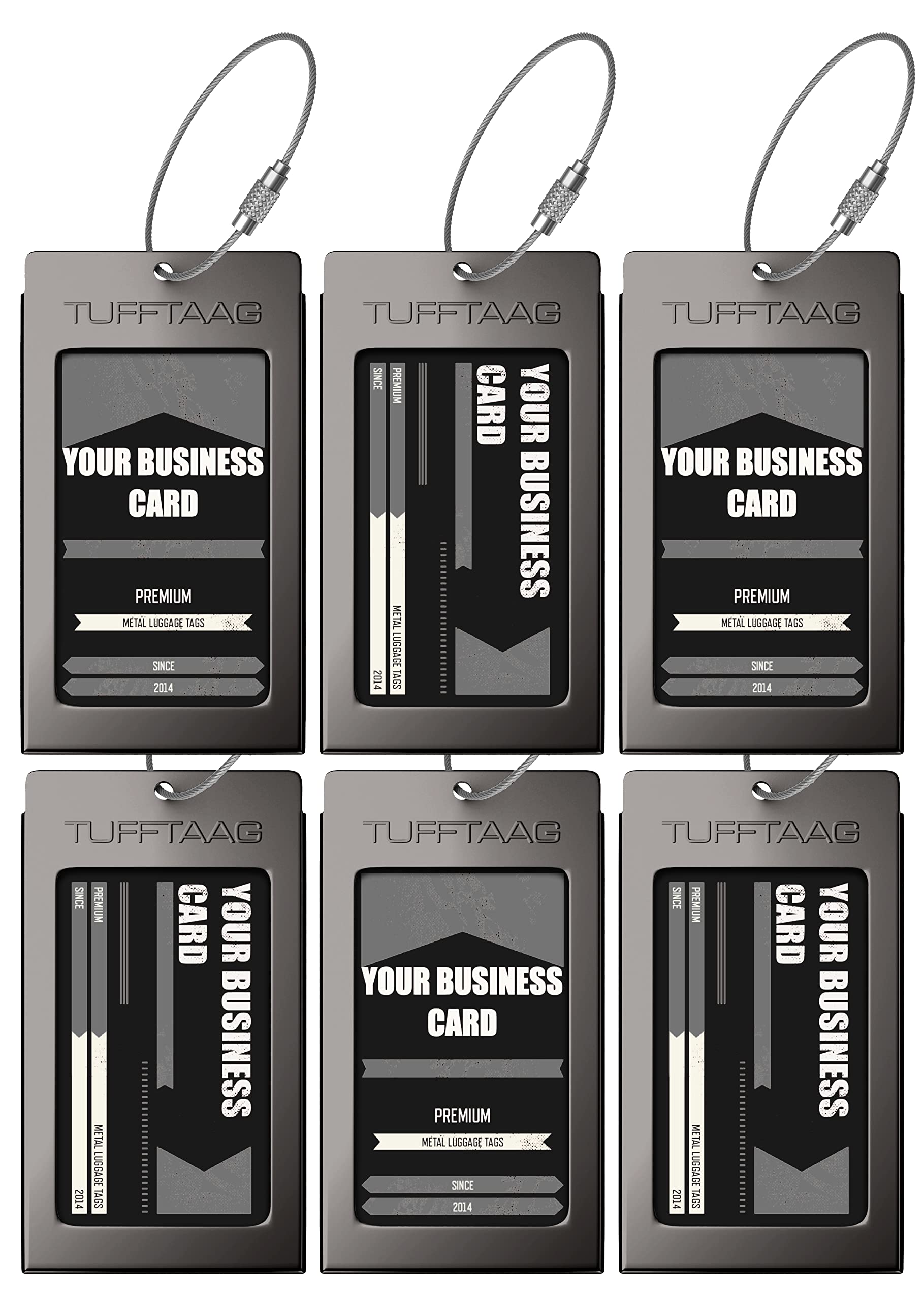 TUFFTAAG Durable Luggage Tags & Business Card Holder - Waterproof Travel ID Bag Tags for Suitcases, Backpacks, Carry-Ons (Multiple Colors) | Secure, Stylish & Easy Identification for Airports, Business Trips & Vacations