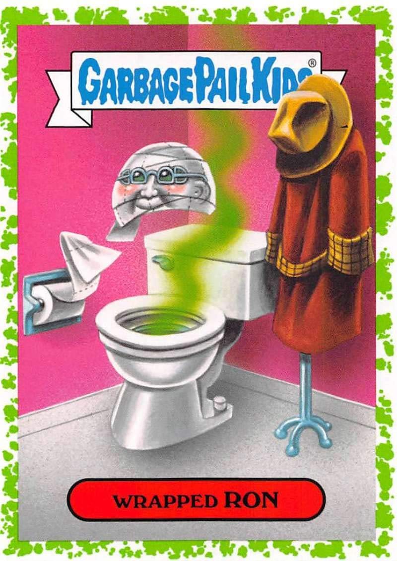 2018 Topps Garbage Pail Kids Oh The Horror-ible Classic Film Monster Stickers Puke #7B WRAPPED RON - Vintage Collectible Trading Card Sticker for Horror Movie Fans & Card Collectors - Perfect for Collections, Gifts, and Pop Culture Displays