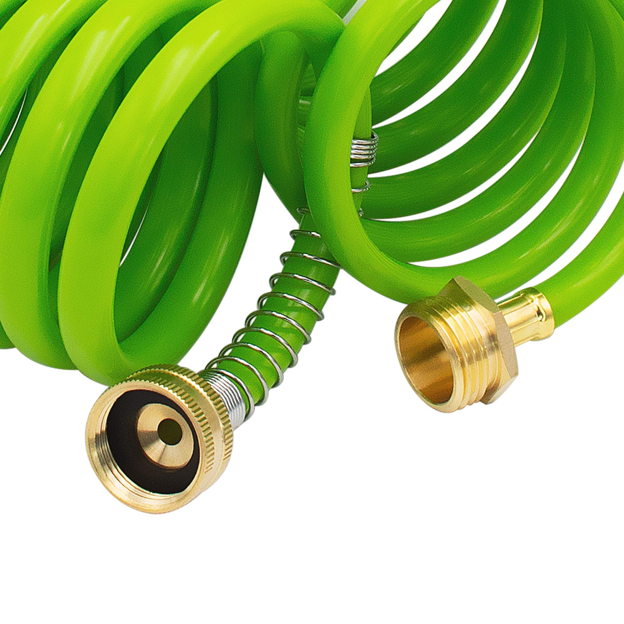 AUTOMAN EVA Recoil Expandable Garden Hose 25ft - 7 Pattern Spray Nozzle, Flexible Curly Water Hose, Retractable & Corrosion Resistant for Lawn, Garden & Car Washing (Green) - Perfect for Watering Plants, Washing Vehicles and Outdoor Cleaning