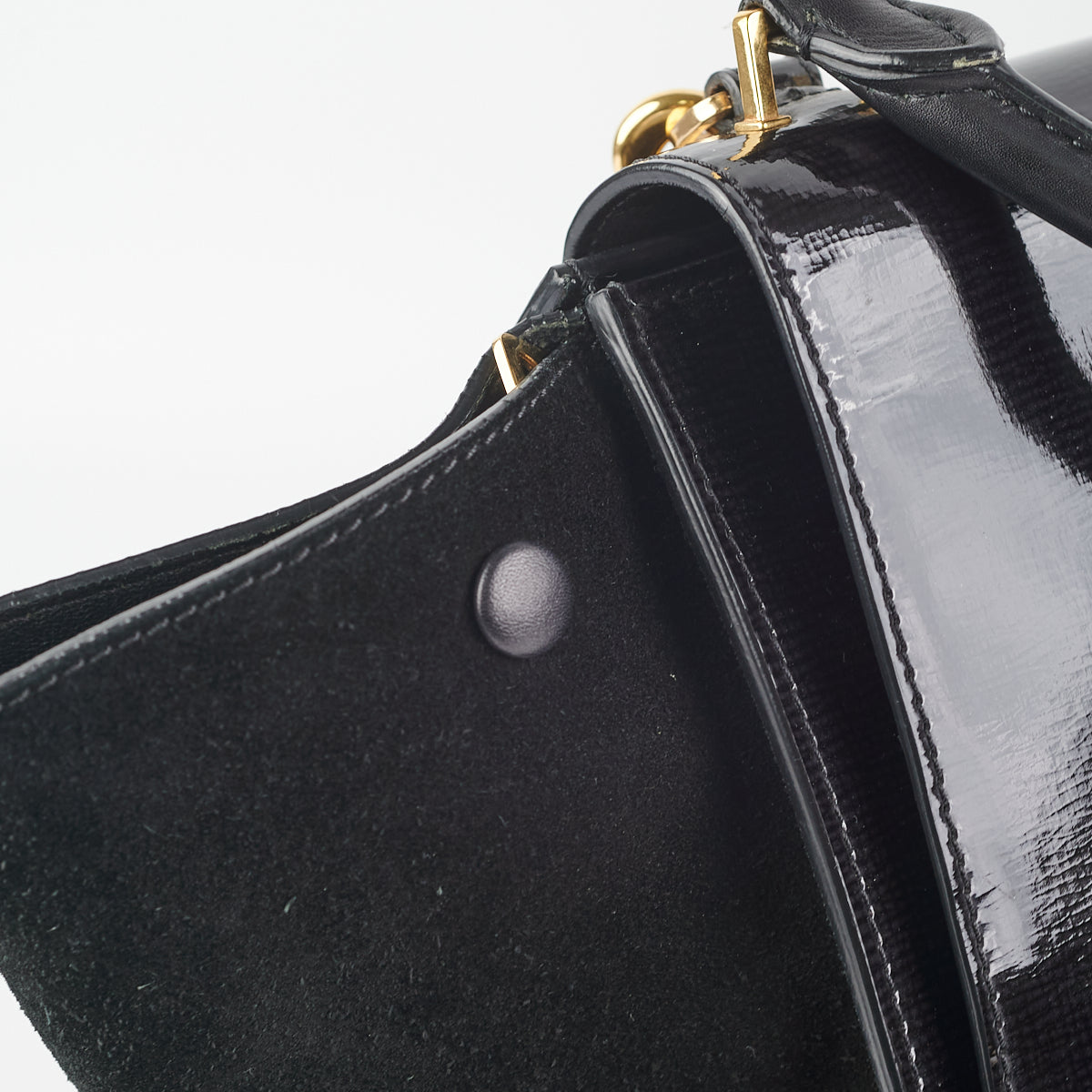 Celine Trapeze Patent Leather Medium Shoulder Bag in Black - Perfect for Work, Travel & Everyday Use