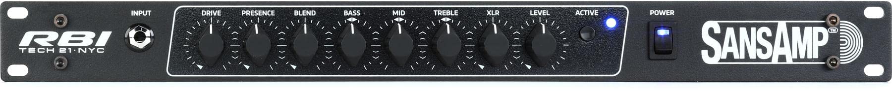 Tech 21 SansAmp RBI Bass Preamp - Professional Bass Guitar Preamp Pedal for Recording & Live Performance | Studio & Stage Use
