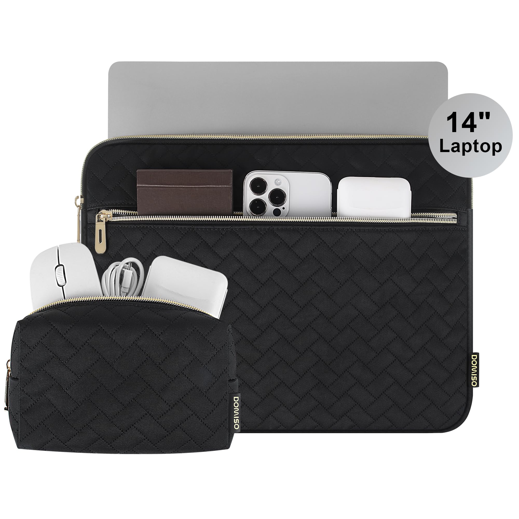 DOMISO 14 Inch Laptop Sleeve - Protective Case Compatible with MacBook Air/Pro 14