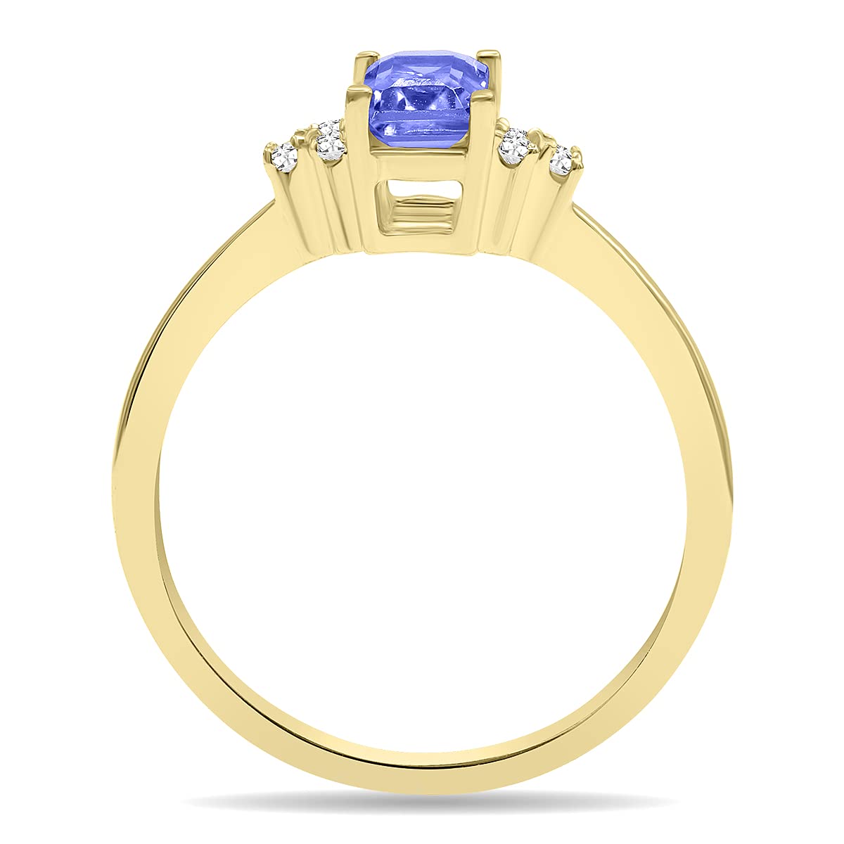 10K Yellow Gold Gemstone & Diamond Ring - Emerald, Sapphire, Blue Topaz, Amethyst | Elegant Jewelry for Women, Perfect Gift for Anniversary, Engagement & Special Occasions