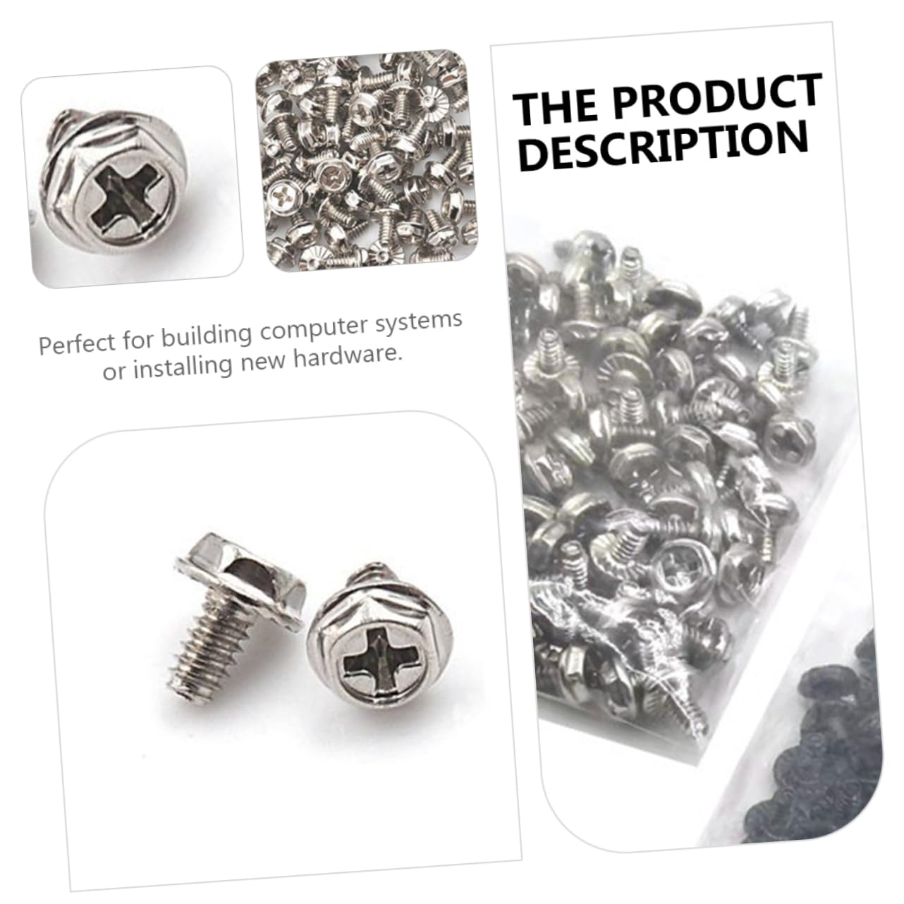 100pcs Metal Slot Screws Fastener Round Head for Computer Case - Build Your PC Fast | Perfect for PC Assembly, Case Modding & Hardware Installation