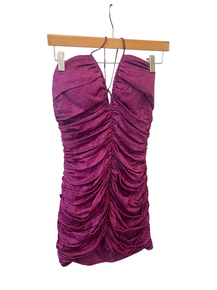 Ronny Kobo Halter Orielle Ruched Silk Dress - Size S | Elegant Women's Formal & Party Wear for Evening Events & Special Occasions
