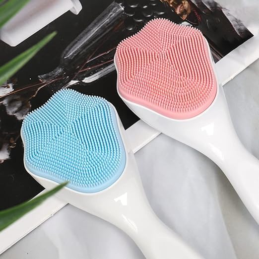 Soft Silicone Face Cleansing Brush - Waterproof Skin Scrubber for Daily Skincare (Multi-Color)