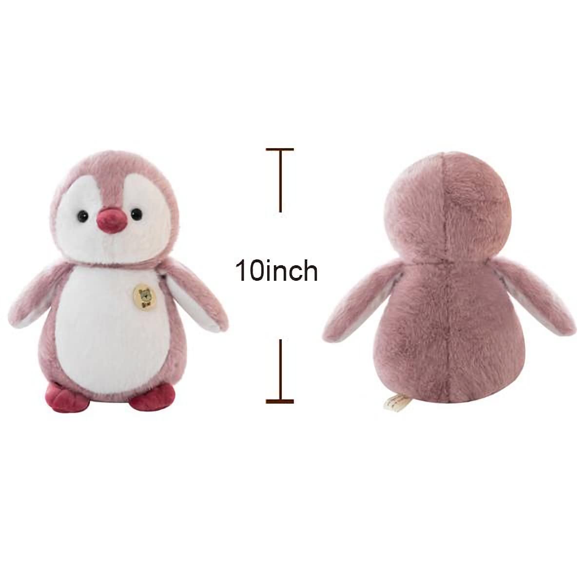 Soft Pink Plush Penguin Stuffed Animal Toy - 10 Inch Cuddly Stuffed Penguin for Kids, Baby Shower Gift & Nursery Decor | Perfect for Birthday Presents, Christmas Gifts & Bedtime Companions