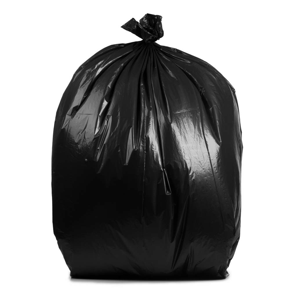 PlasticMill 50-60 Gallon Heavy Duty Contractor Trash Bags - 6 Mil Thick, 36x58 Inches, Black (25 Count) - Perfect for Construction Sites, Yard Waste & Large Household Cleanups
