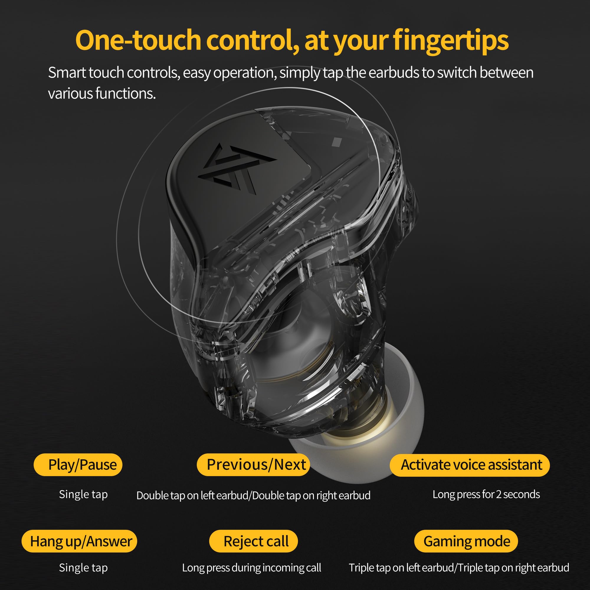 KZ VXS Pro True Wireless Earbuds Bluetooth 5.3 HiFi Headphones with Microphone, AptX, 32H Playtime & Noise Cancellation - Perfect for Gym, Commuting & Work Calls