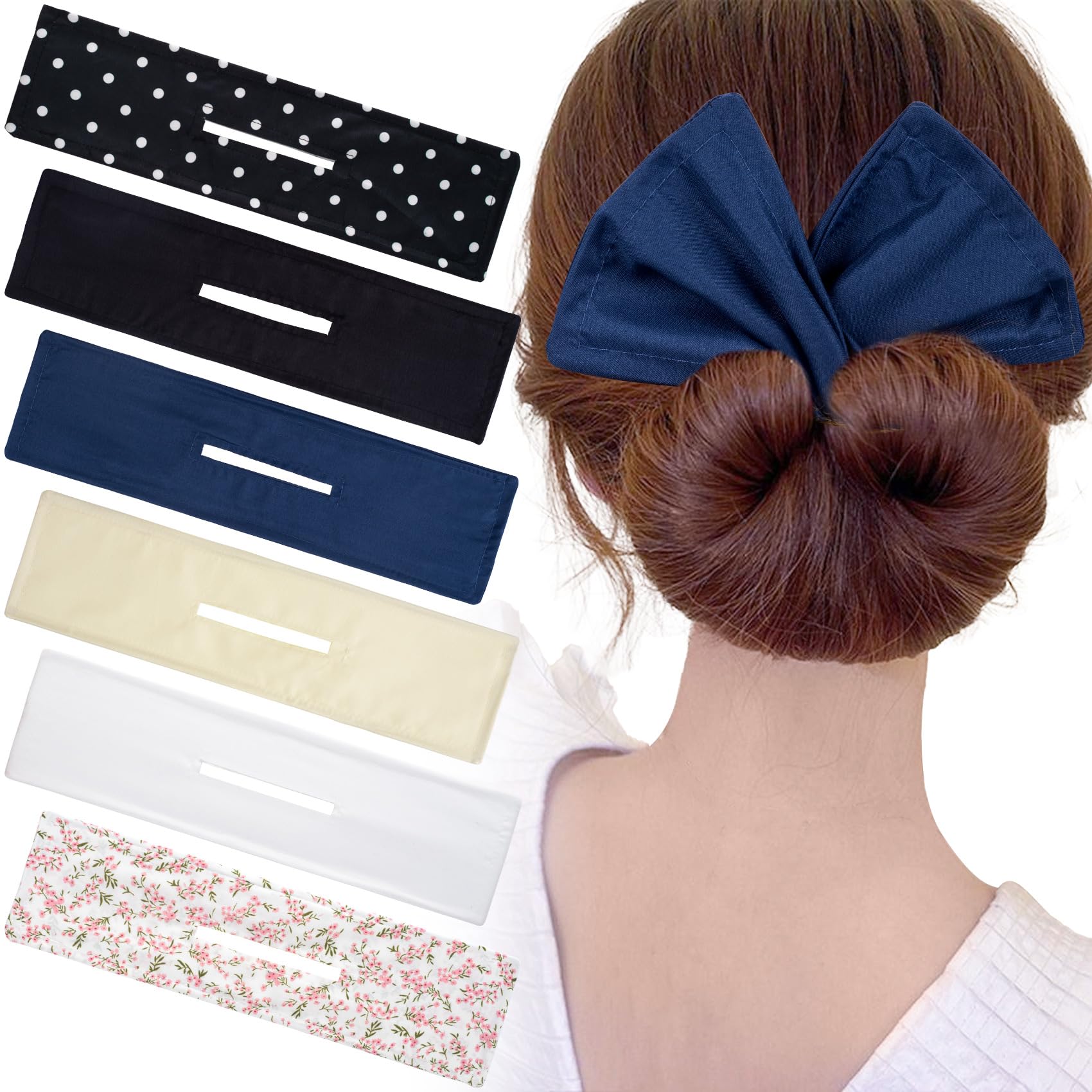 6pcs Bun Makers - Flexible Donut Twister Hair Donut for Women, French Curl Hair Clips & Accessories for Long, Thick or Thin Hair - Perfect for Updos, Ponytails & Styling at Home, Work or Special Events