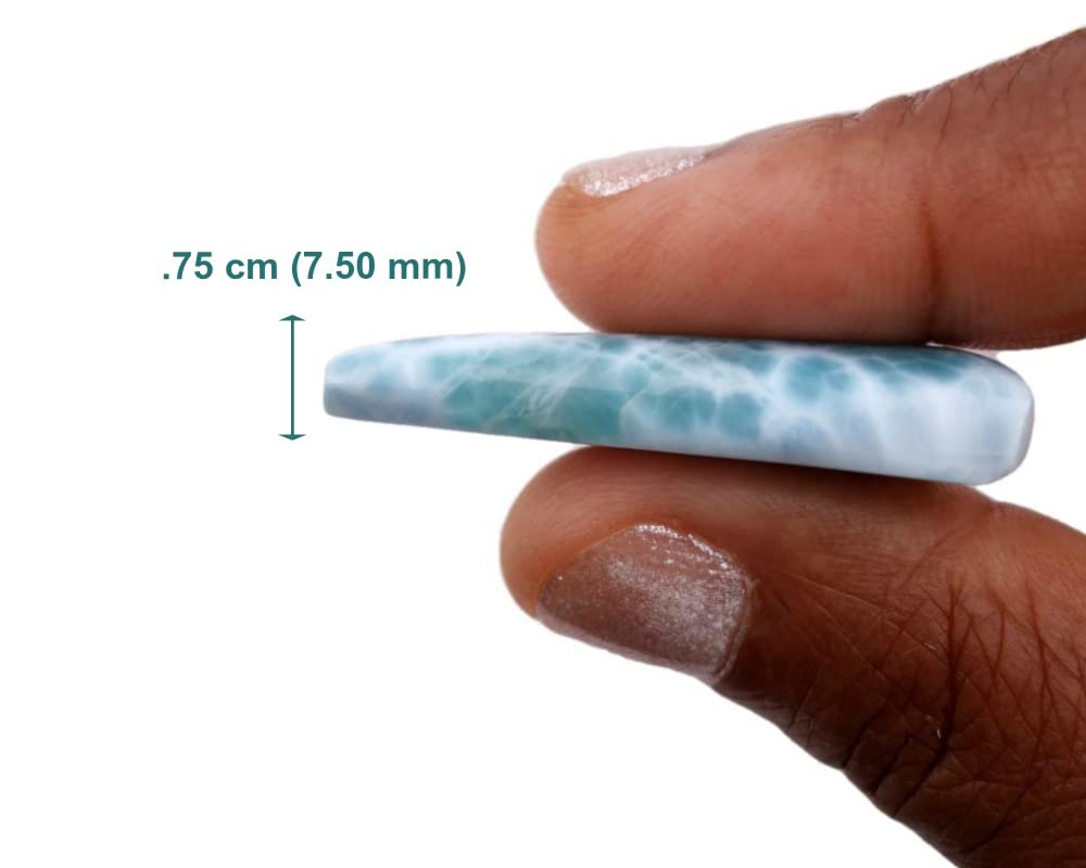 Genuine Polished Larimar Gemstone Cabochon for Jewelry Making - Perfect for Wire Wrapping, Pendants & DIY Craft Projects