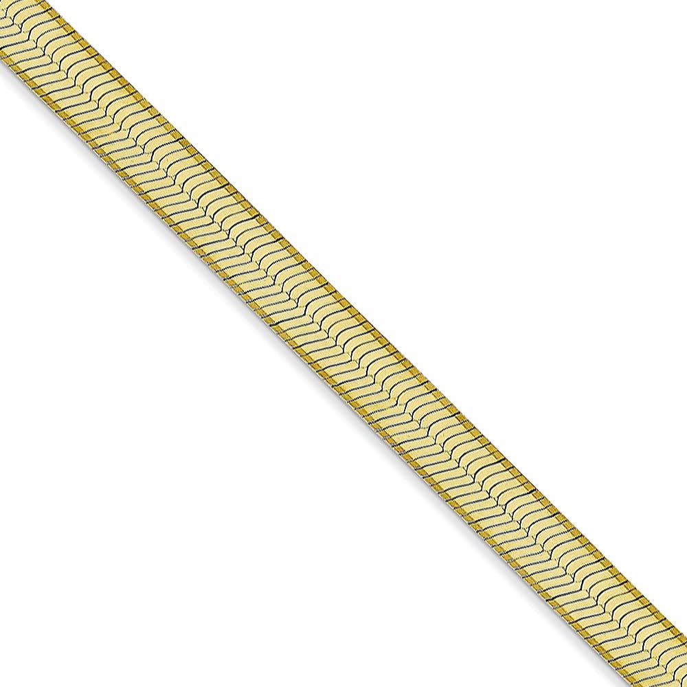 Black Bow Jewelry 5mm 10k Yellow Gold Solid Herringbone Chain Necklace - Perfect for Everyday Wear & Special Occasions