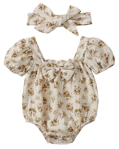 Floral Apricot Bow