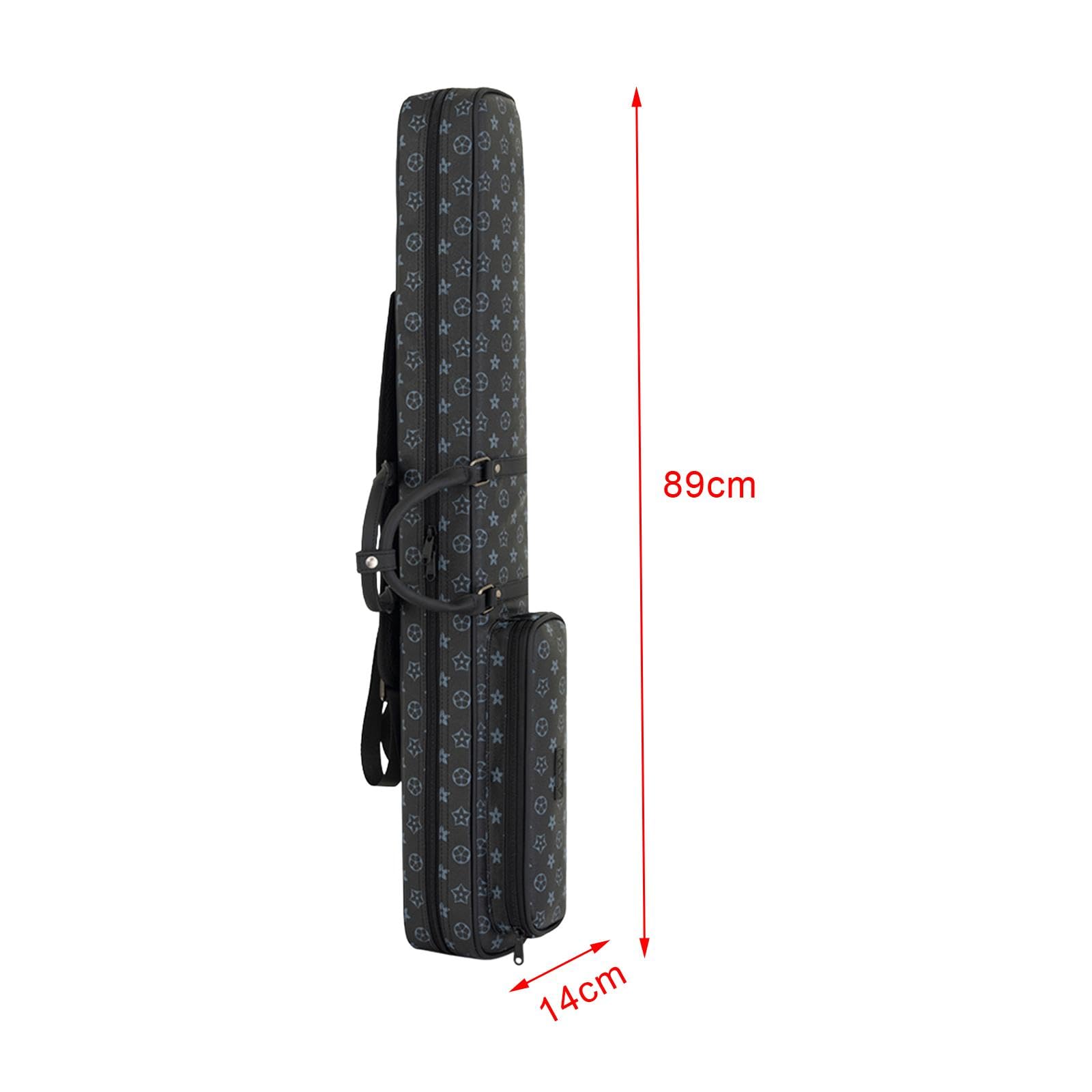 Premium PU Leather Billiard Pool Cue Case with Adjustable Backpack Straps - 89cm Thickened Protective Travel Bag for Pool Cues | Perfect for Professional Players & Bar Storage | Durable & Portable Design for Tournaments & Home Use