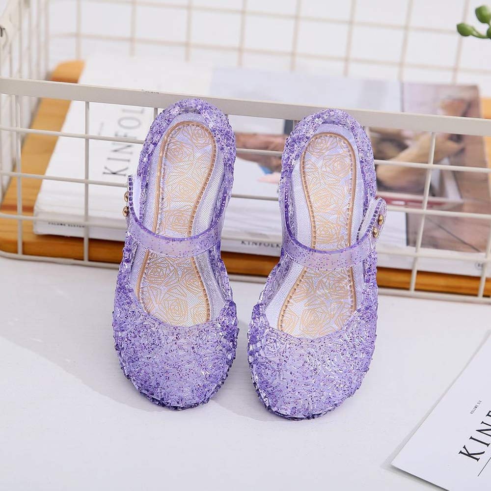 Princess Girls Sandals | Dress Up Dance Party Shoes | Kids Toddler Mary Janes Jelly Sandals for Cosplay & Playtime