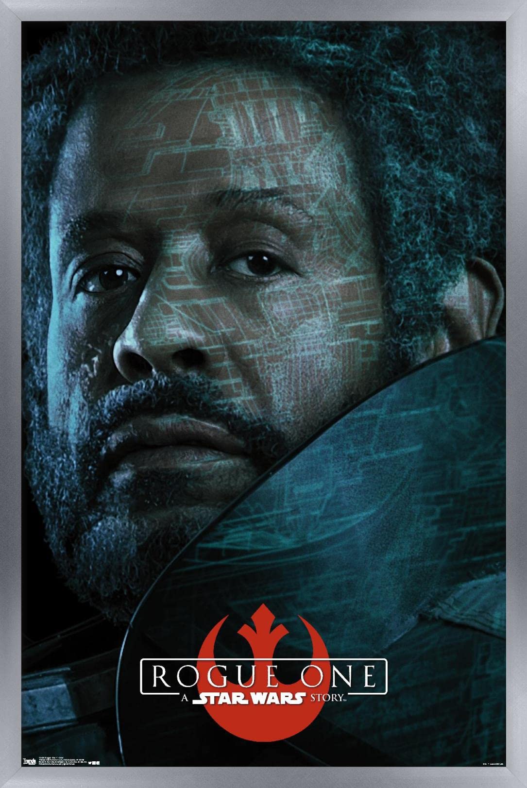 Star Wars Rogue One Saw Gerrera Wall Poster 22.375 x 34 Inches - Silver Framed Movie Art Print for Home Theater, Game Room & Office Decor