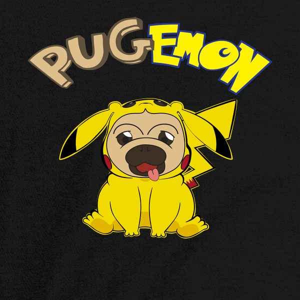Pop Threads Pugemon Cute Pug Dog Funny Graphic T-Shirt for Men - Trendy Casual Tee for Everyday Wear, Gifts & Anime Fans
