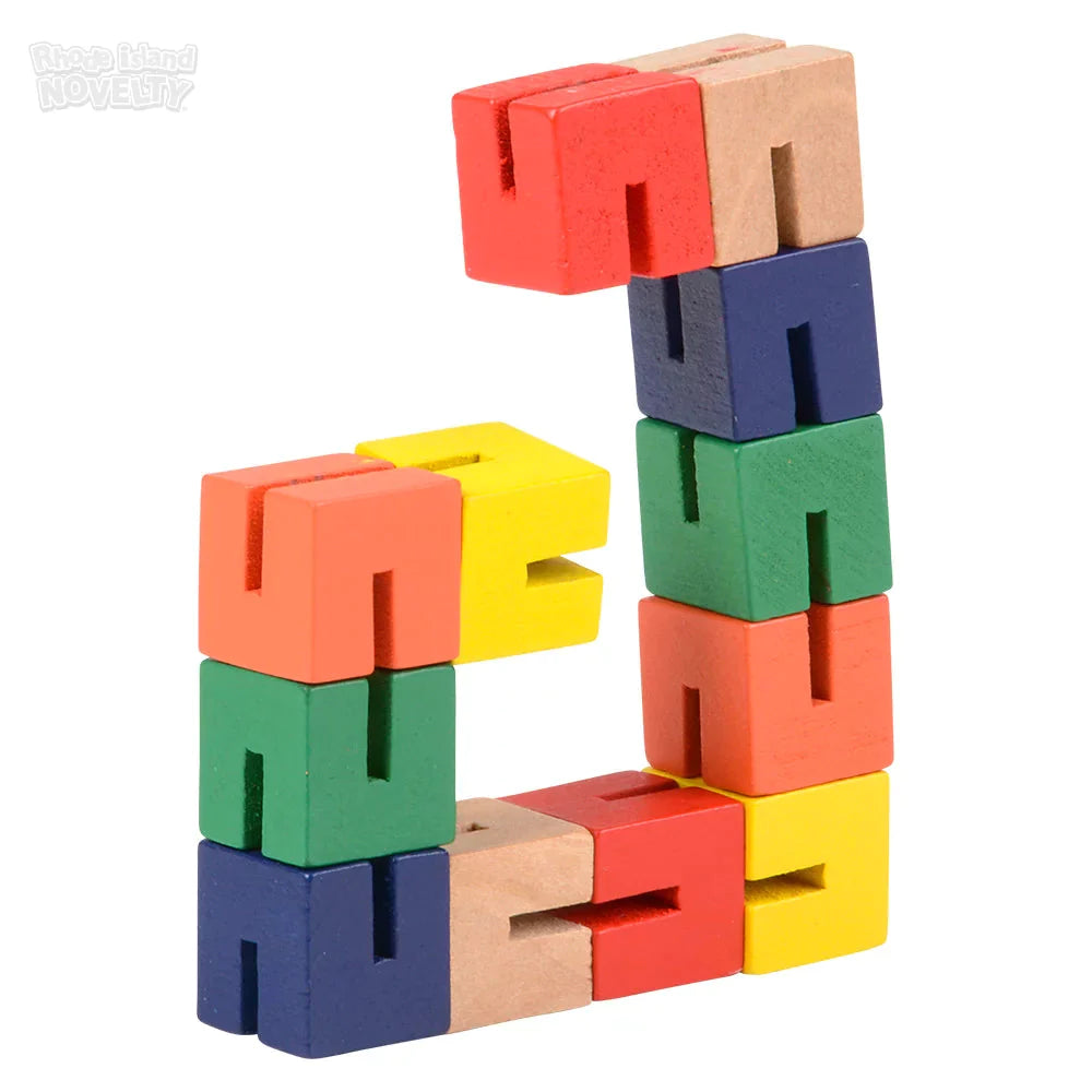 6 Pack Wooden Twist Cube Puzzle Brain Teaser Game - Stress Relief & Fun for All Ages - Perfect for Office, Travel, and Family Game Night