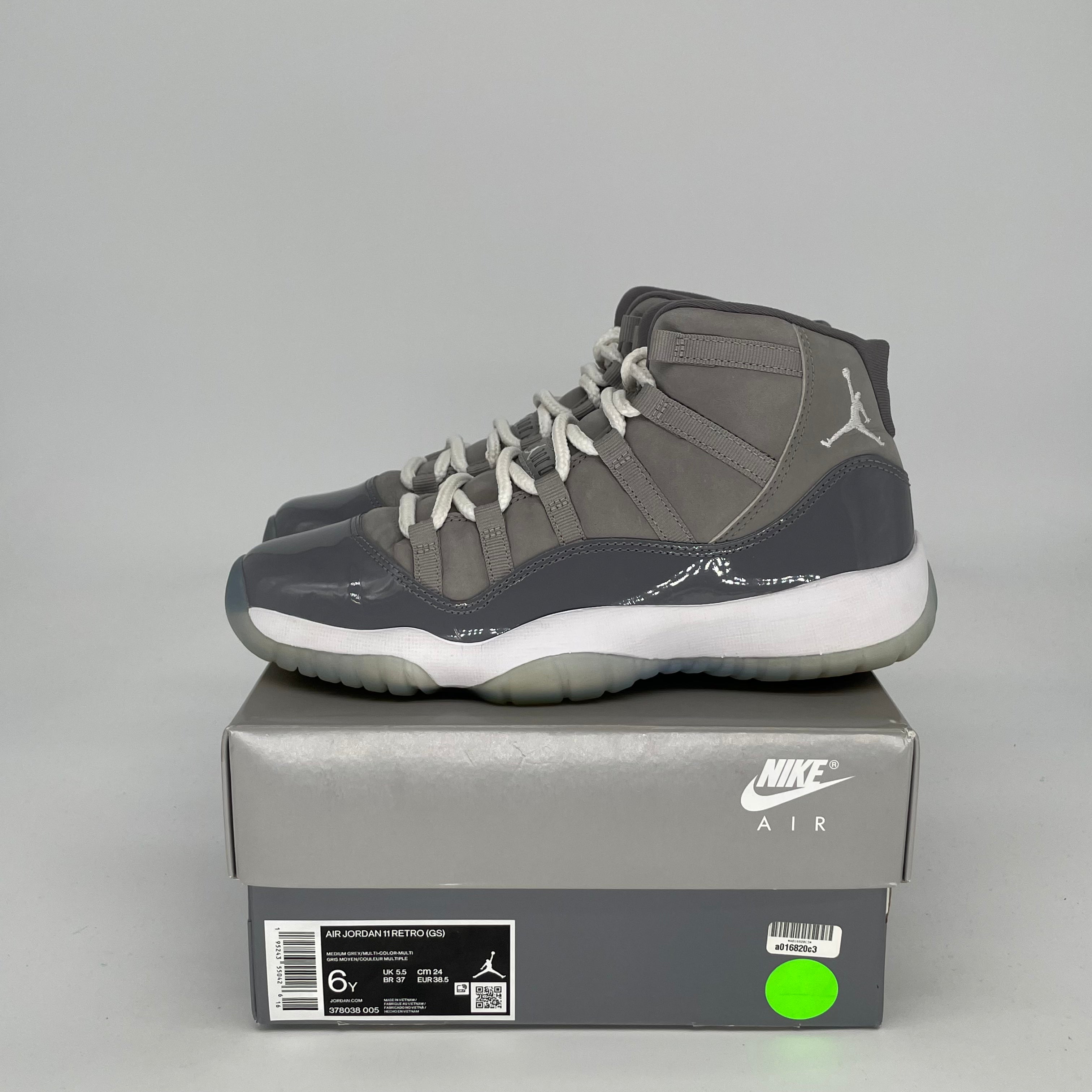 AIR JORDAN 11 COOL GREY Retro Basketball Shoes - Women's Size 6/7.5W (378038-005) - Perfect for Sneaker Collectors & Casual Wear