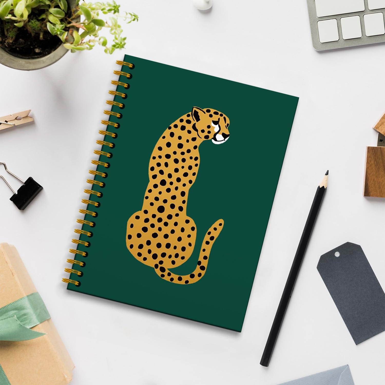 Stylish Leopard Print Spiral Notebook - 5.5×8.3 College Ruled Journal with 160 Pages for School, Office & Home Use | Perfect Gift for Women & Students | Great for Note Taking, Journaling & Work Organization