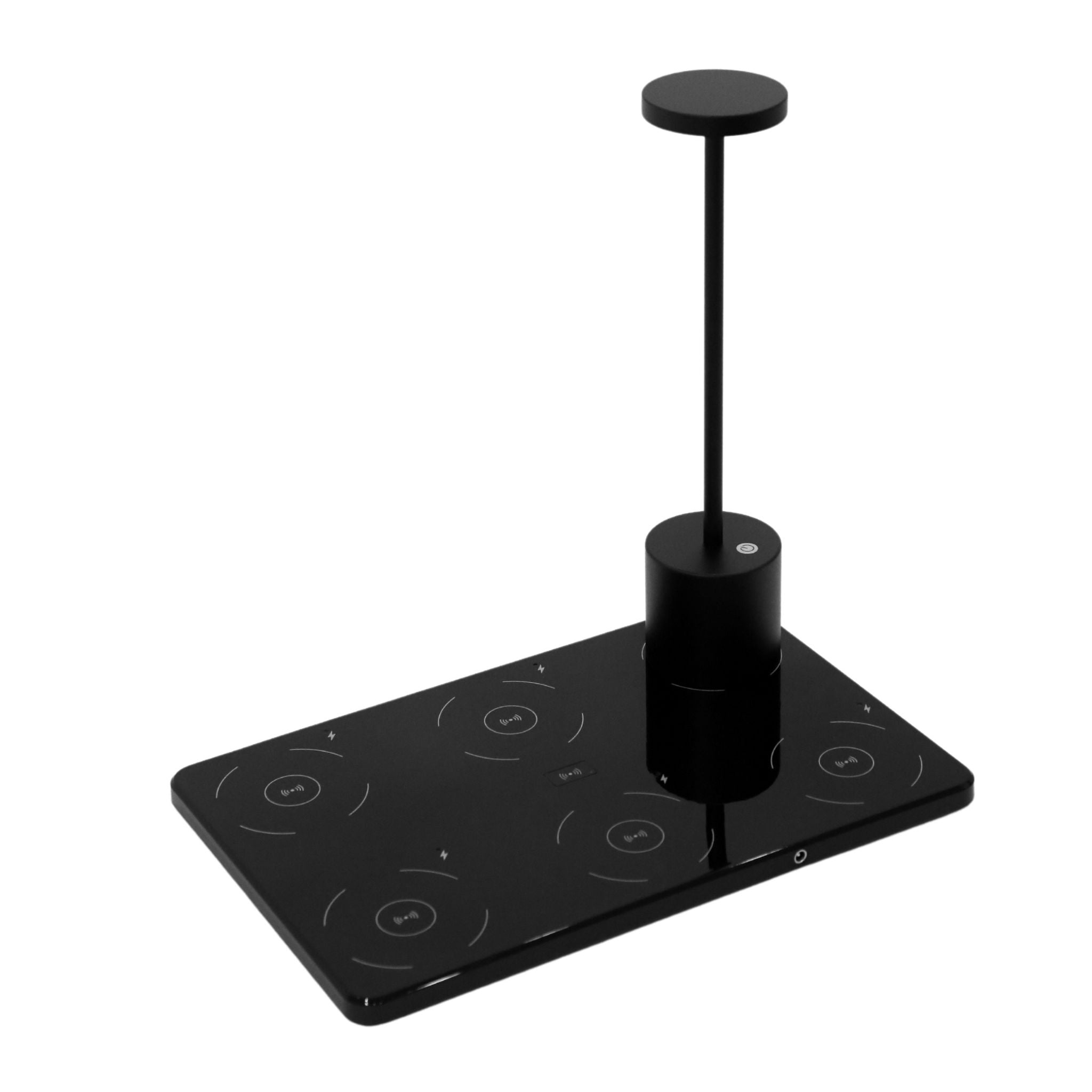 DESIGNSTUFF Wireless Charging Tray for Disc Table Lamp - 6 Cordless Charging Stations | Fast Qi Charging Pad for iPhone, Samsung, AirPods | Perfect for Bedside, Office & Nightstand Organization