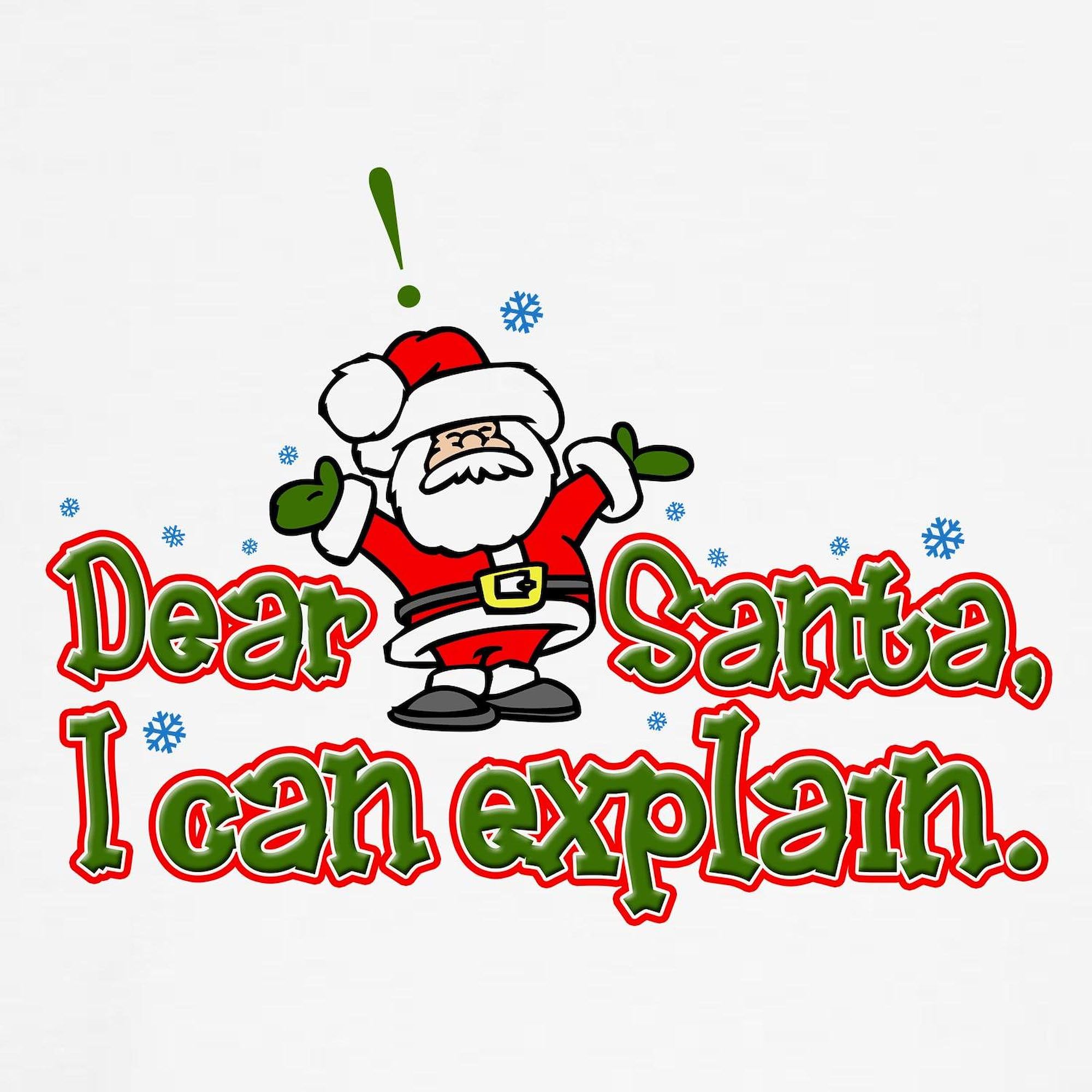 Dear Santa I Can Explain Maternity T-Shirt - Women's Ruched Side Pregnancy Shirt - Funny Christmas Maternity Tee for Expecting Moms - Perfect for Holiday Photos & Baby Announcements