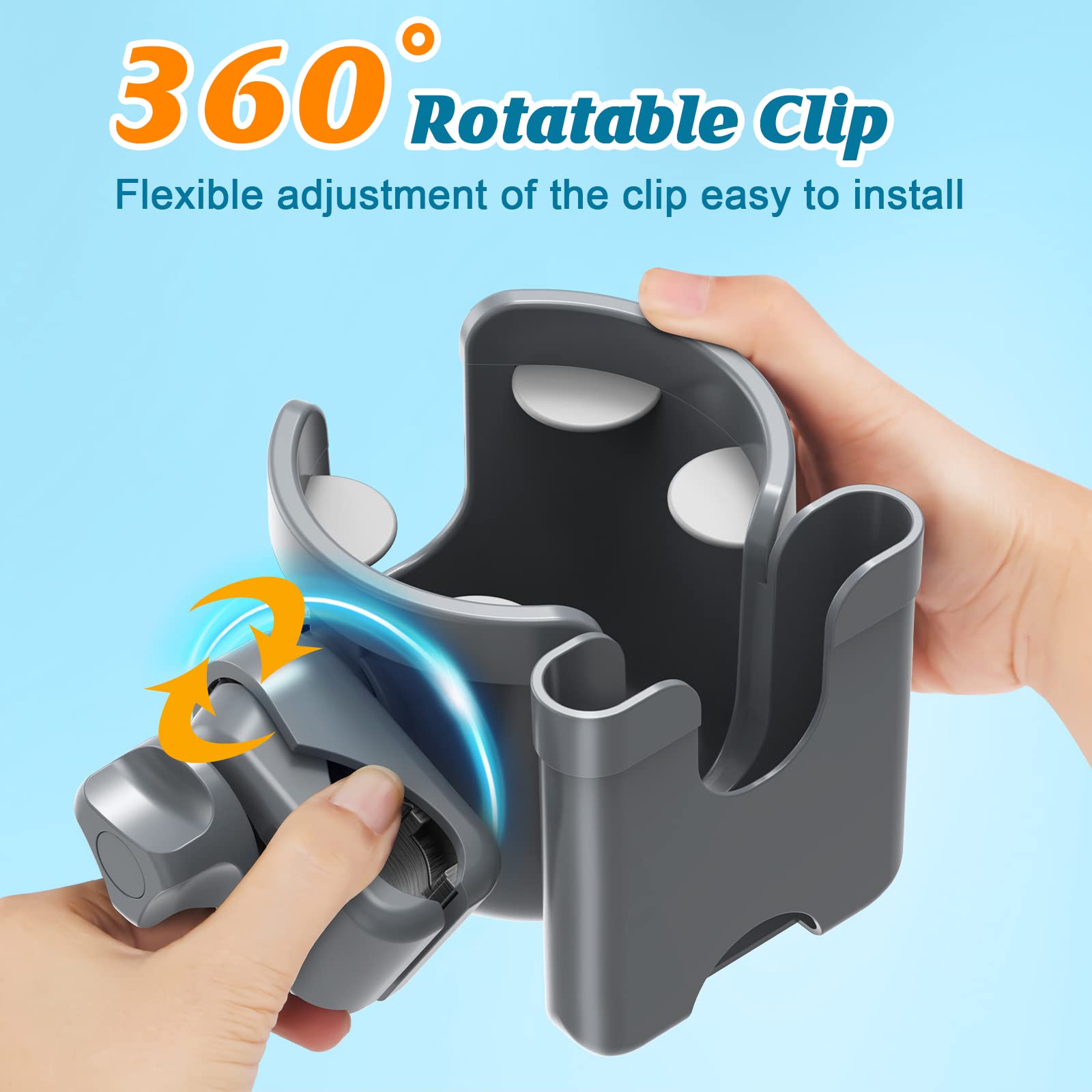Premium Universal Stroller Cup Holder with Phone Pocket - 2-in-1 Adjustable Bottle Holder for Wheelchairs, Bikes, Walkers & Pushchairs | Perfect for Parents, Caregivers & Outdoor Enthusiasts