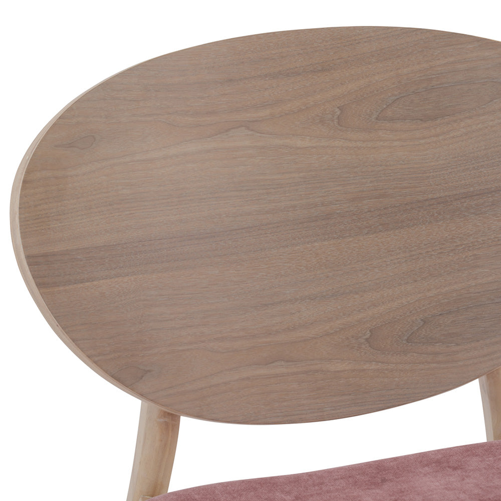 POLARA Modern Lounge Chair - Solid Oak Wood Frame & Salmon Fabric Upholstery - Perfect for Living Room, Bedroom, or Office Relaxation
