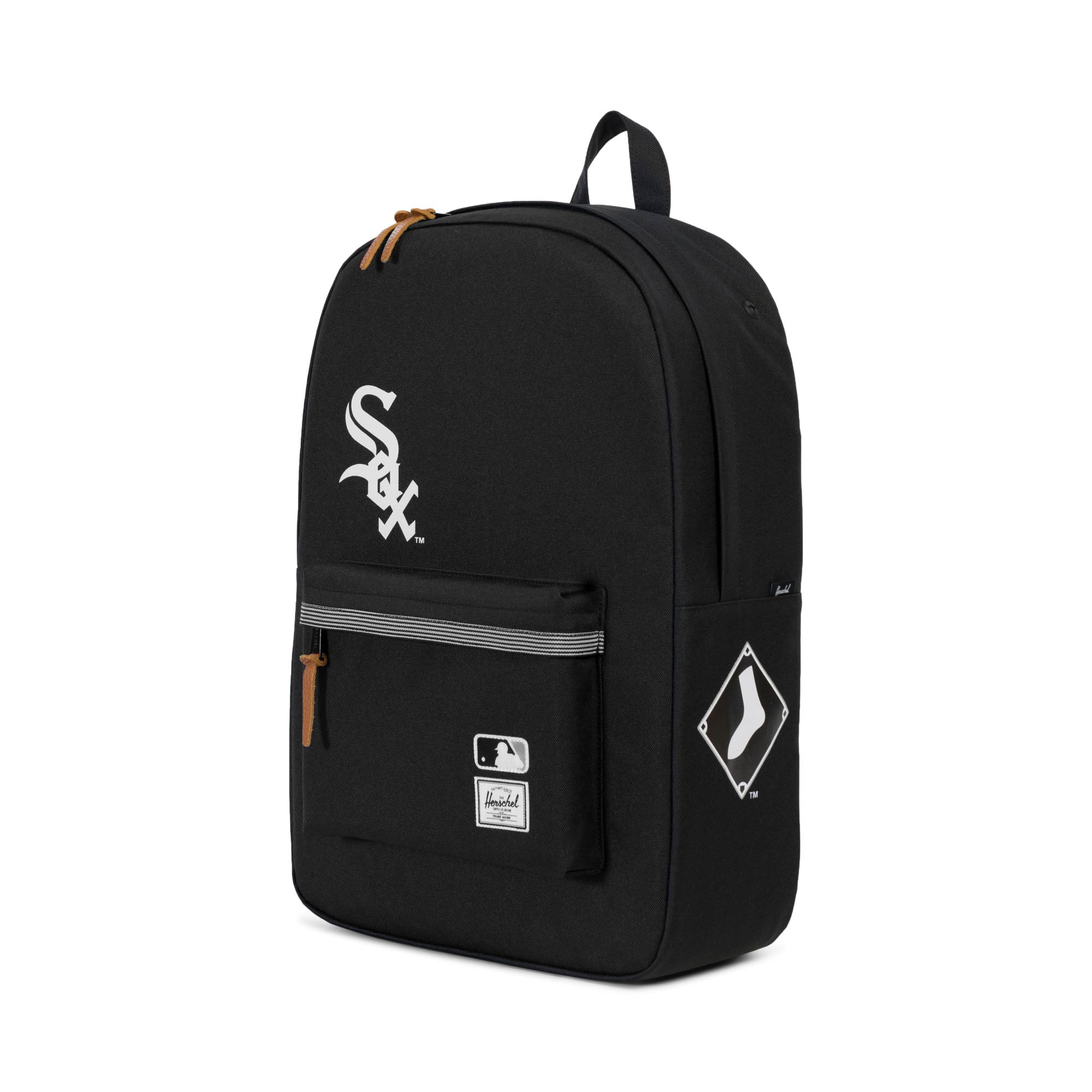 Herschel x MLB Chicago White Sox Heritage Backpack - Black | Stylish Laptop Backpack for School, College & Travel | Official MLB Licensed Merchandise