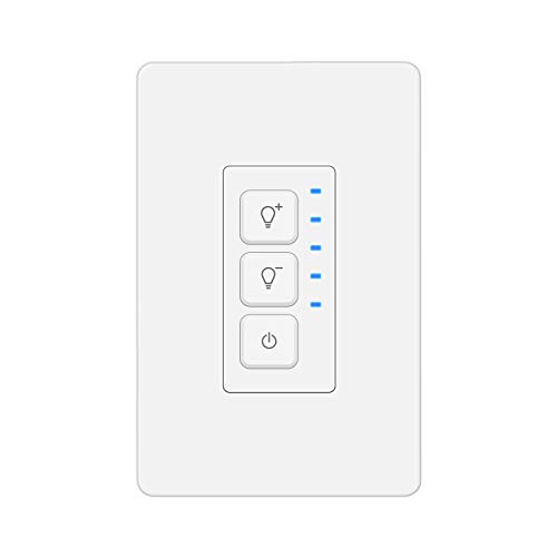 BN-LINK Smart Dimmer Switch for Dimmable LED Lights - WiFi Light Switch Works with Alexa & Google Home - Neutral Wire Required, Single-Pole, No Hub Needed - ETL & FCC Certified - Perfect for Bedroom, Living Room & Smart Home Automation