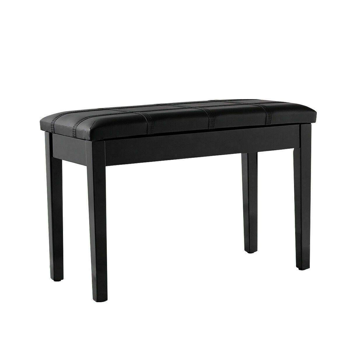 Premium Leather Piano Bench with Storage - Adjustable Height Padded Seat for Keyboard, Organ & Concert - Sturdy Wooden Frame - Perfect for Home, Studio & Music Classrooms