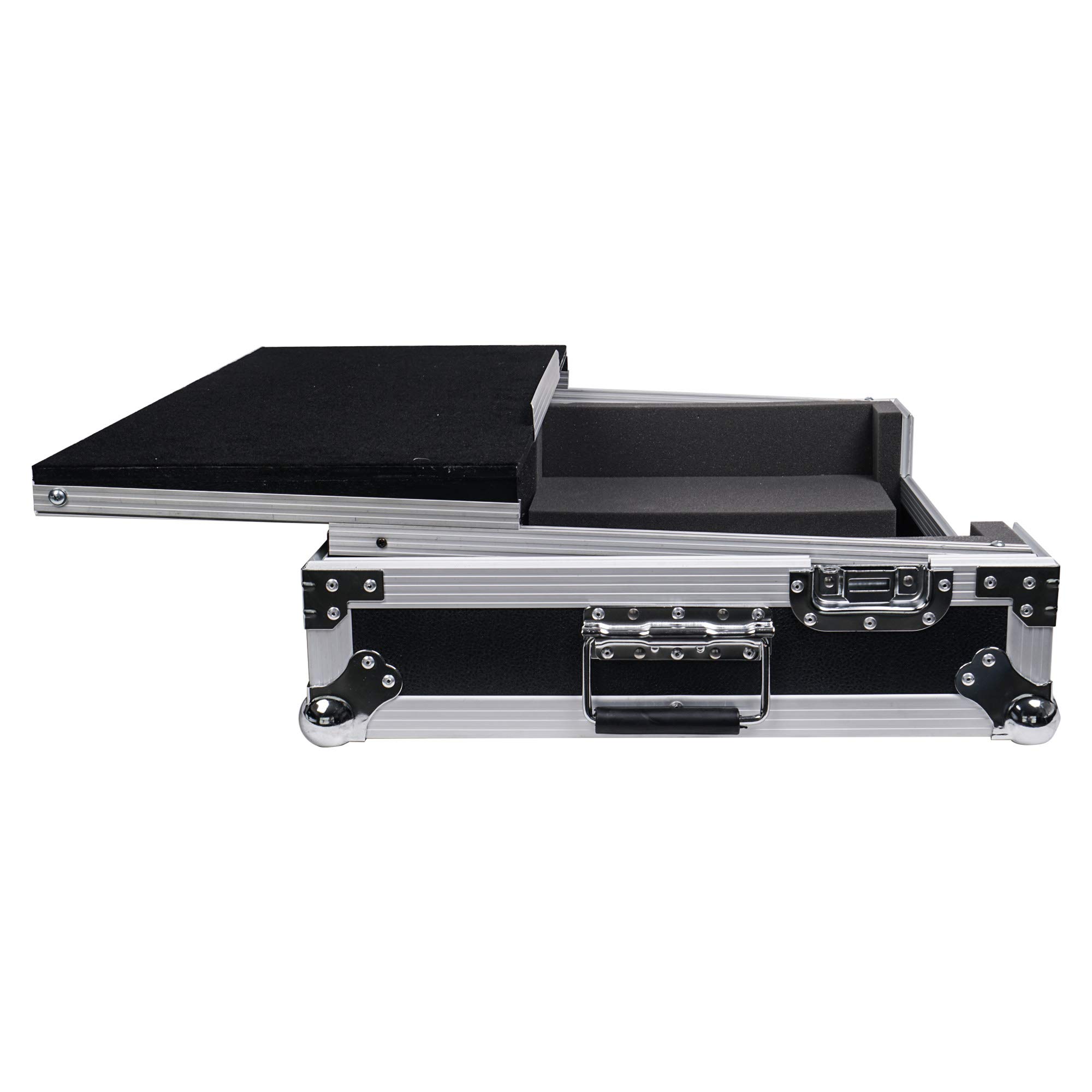 Sound Town DJ Controller Road Case with Sliding Laptop Stand for Pioneer DDJ-SR2 (STRC-SRLT) - Durable Protective Case for DJ Gigs, Tours & Mobile Performances