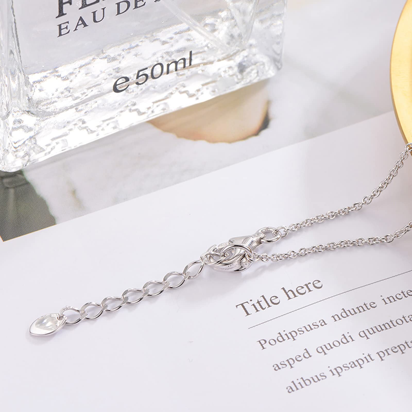 925 Sterling Silver Freshwater Pearl Necklace - 5-6mm White Round Pearl Pendant on Dainty Chain - Elegant Jewelry Gift for Women & Girlfriends - Perfect for Date Nights, Weddings & Special Occasions