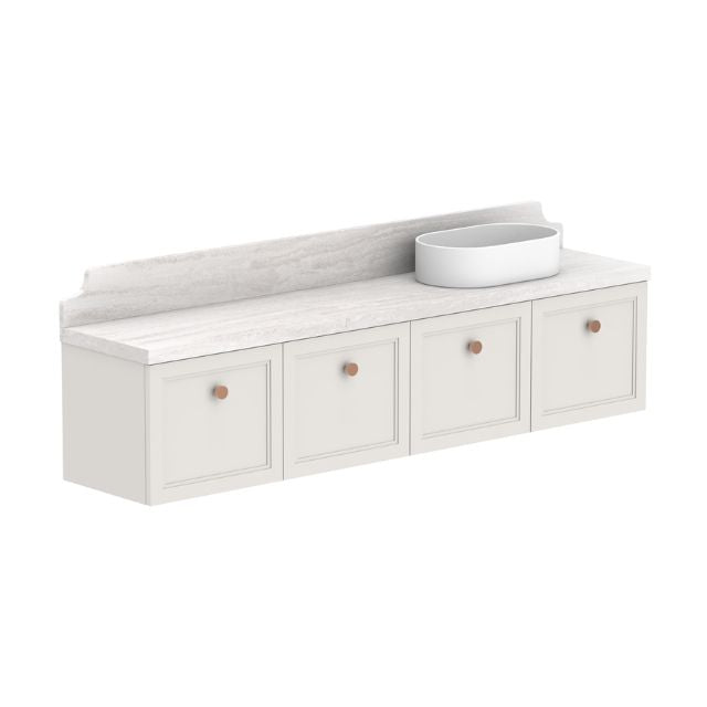 ADP Mabel Wall-Mounted Vanity with Durasein Countertop - Modern Bathroom Sink Cabinet for Small Spaces, Perfect for Apartments & Powder Rooms
