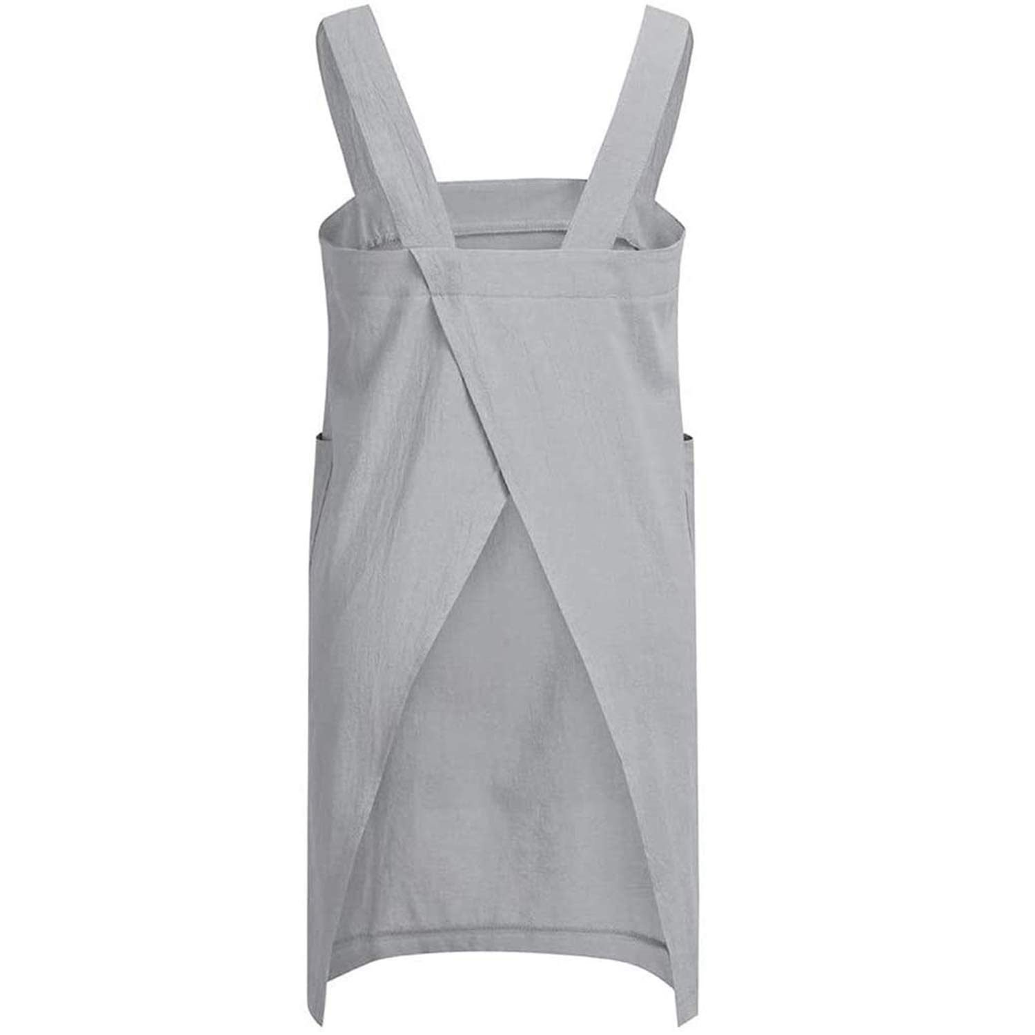 Premium Cotton Linen Cross Back Apron for Women - Adjustable Kitchen Apron with Pockets for Baking, Cooking & Grilling - Ideal for Home Chefs, BBQ Parties & Culinary Classes