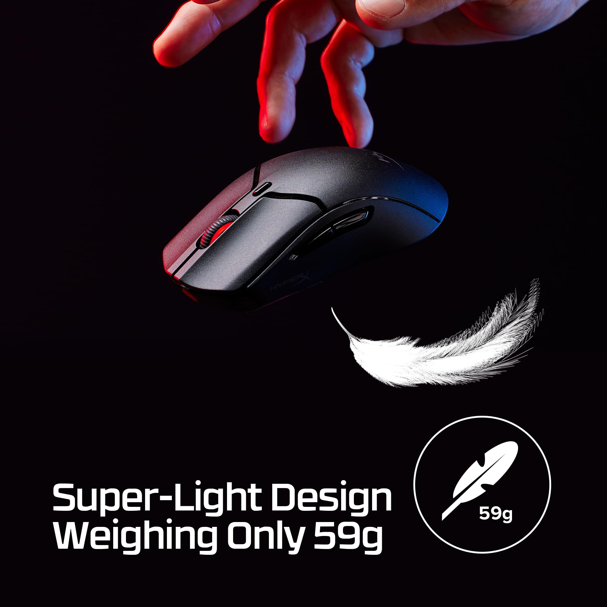 HyperX Pulsefire Haste 2 Mini Wireless Gaming Mouse - Ultra Lightweight Bluetooth & 2.4GHz for PC - Perfect for FPS, MOBA & Esports Gaming (Black)