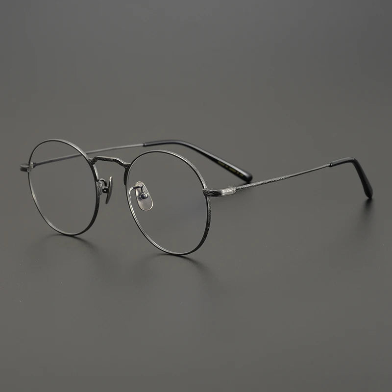 Aimee Unisex Full Rim Round Titanium Eyeglasses Frame 1282 - Lightweight Durable Glasses for Men & Women - Perfect for Reading, Work, and Everyday Wear