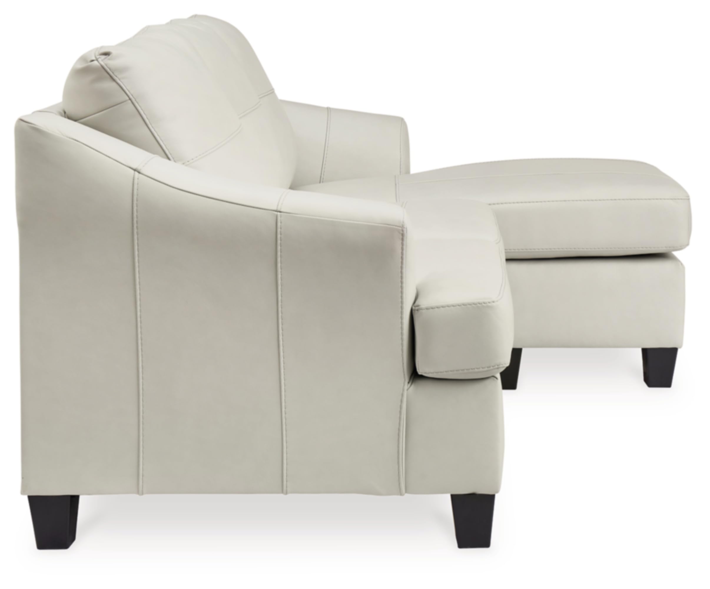 Signature Design by Ashley Genoa Modern Leather Sectional Sofa with Chaise Lounge - White Leather Living Room Couch for Contemporary Home, Apartment & Office Decor