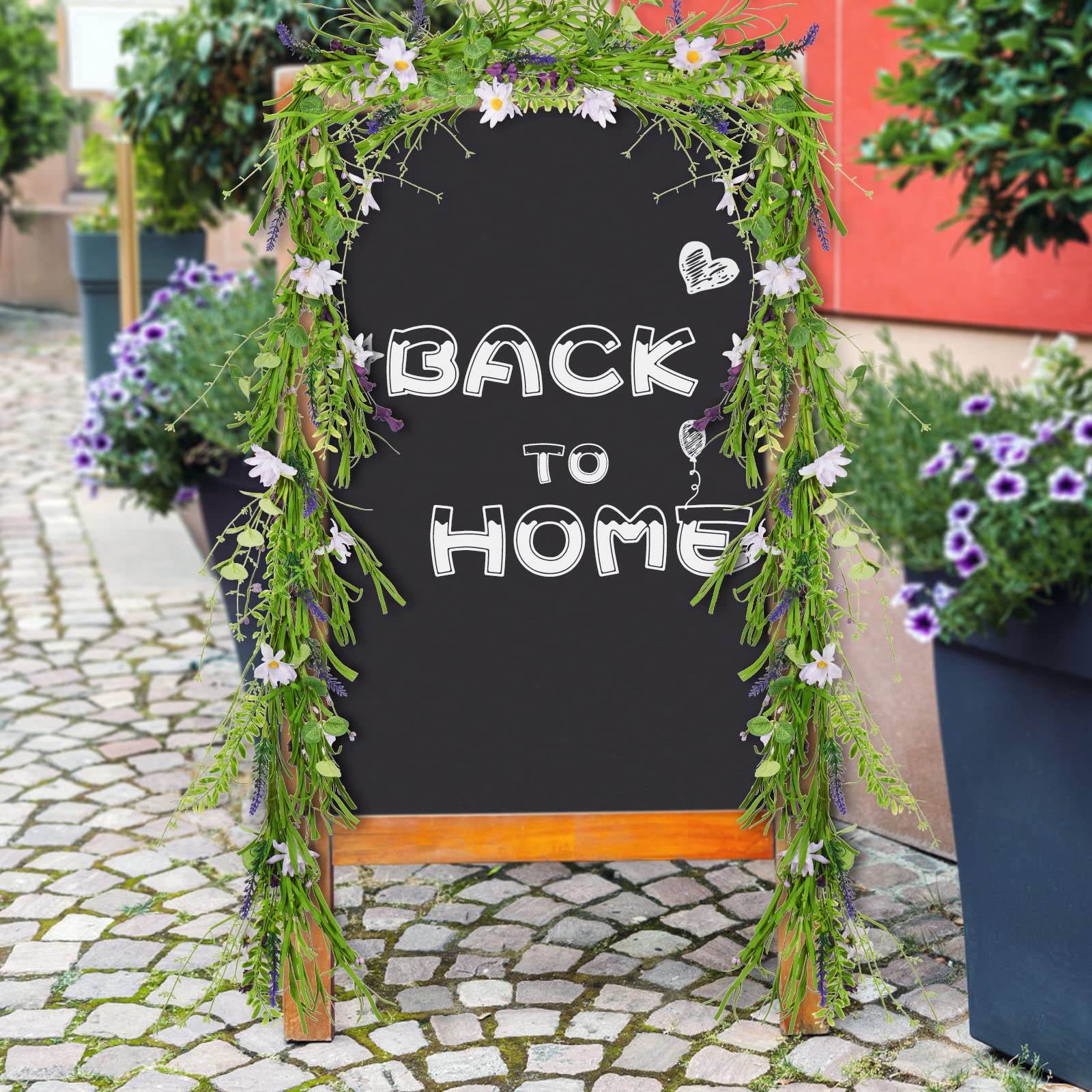2 Pack Artificial Daisy Vine Garland - 6ft Fake Flower Hanging Ivy with Purple Daisies & Green Leaves for Wedding Decor, Party, Spring Home Decoration | Perfect for Wall Decor, Table Centerpieces, and Outdoor Events