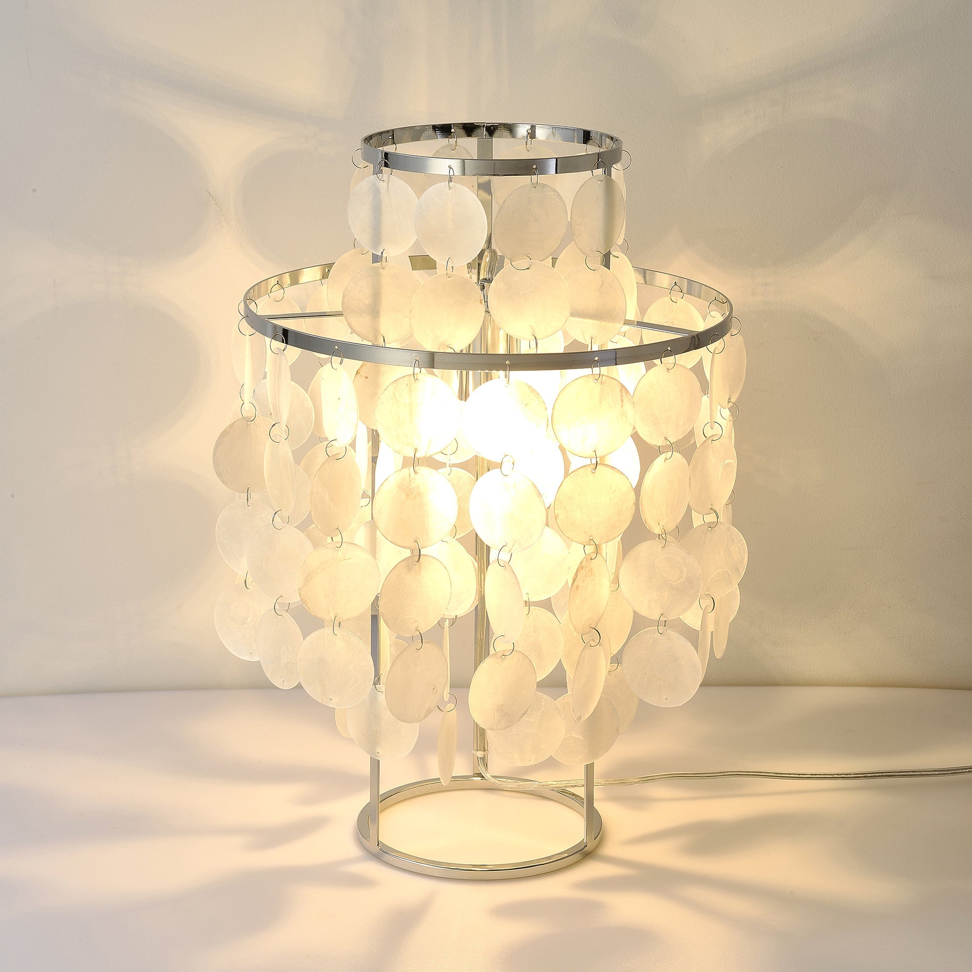 Modern Round Shell Table Lamp - Stylish Bedside & Living Room Lighting for Home Decor | Perfect for Bedroom, Office & Reading Nook
