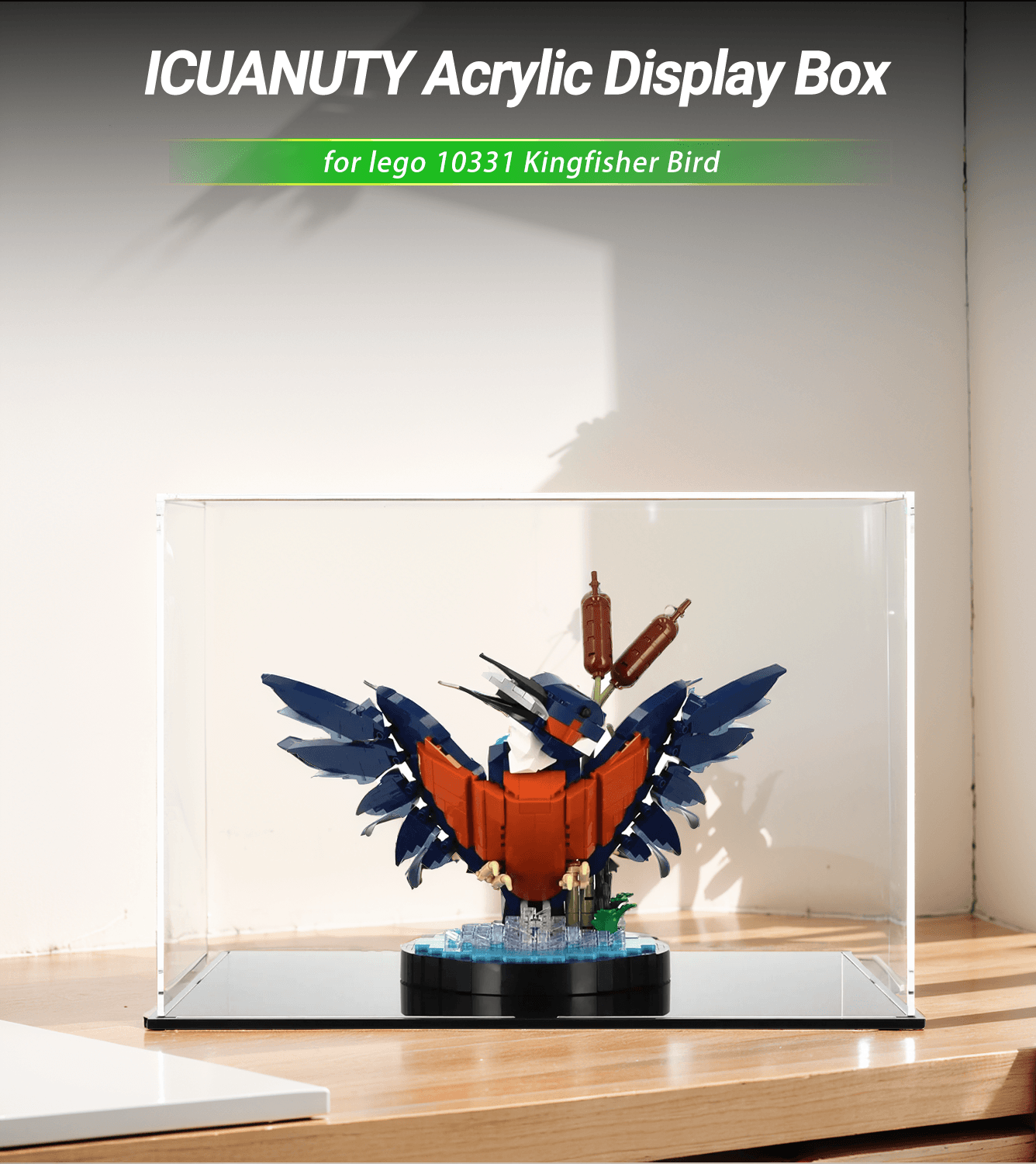 Lego Kingfisher Bird 10331 Display Case - Clear Acrylic Protection for Collectible Lego Sets | Perfect for Home Decor, Office Display & Gift Giving