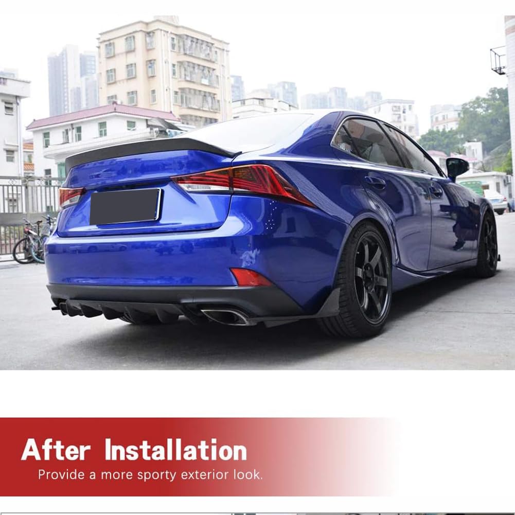 Carbon Fiber Rear Diffuser for Lexus IS300 IS350 Base/F Sport Sedan 2017-2018 - Bumper Cover Lower Lip Spoiler Valance Protector Body Kit - Factory Outlet - Enhances Aerodynamics & Style for Street Racing & Car Shows